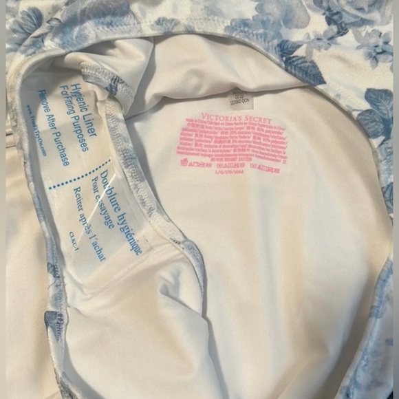 Victoria's Secret Bow One Shoulder One Piece NWT White and Blue Floral - Picture 5 of 6